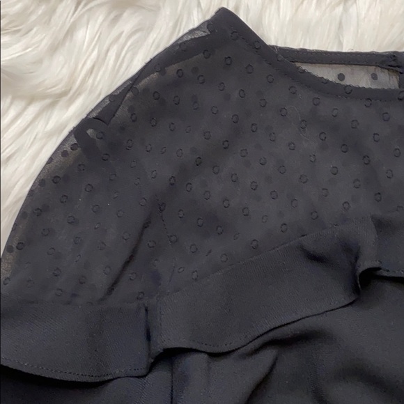 Loft Petites Black Dress, Sheer at Neck w/ ruffle - Picture 7 of 12